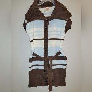 🤎 Vintage Gymboree Outlet Girl's Best Friend Cotton Knit Belted Sweater 7 8